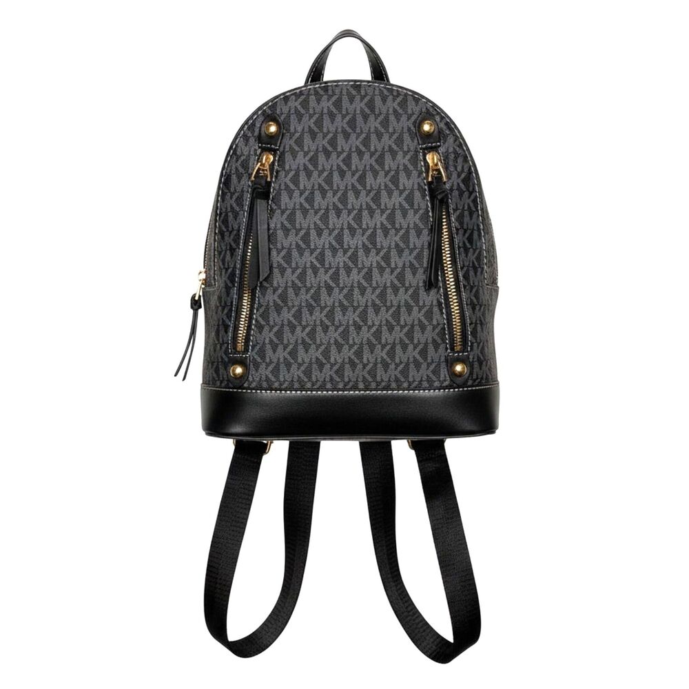 Michael Kors Rhea Medium Slim Monogram Backpack Black & Grey